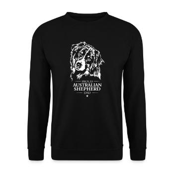 Australian Shepherd Dad Hunde Hund Wilsigns - Unisex Pullover - Schwarz - Vorne - Alina (178cm) & Michal (187cm)