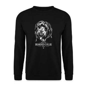 Bearded Collie Papa Chien Chien Wilsigns - Sweat-shirt Unisexe - noir - Devant - Alina (178cm) & Michal (187cm)