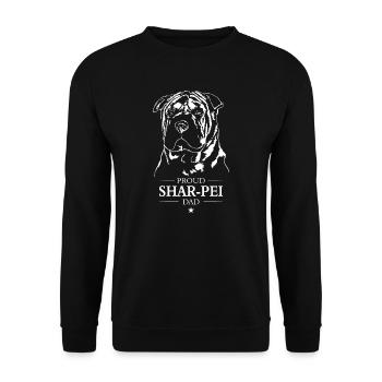 Shar Pei Papa Chien Chien Wilsigns - Sweat-shirt Unisexe - noir - Devant - Alina (178cm) & Michal (187cm)