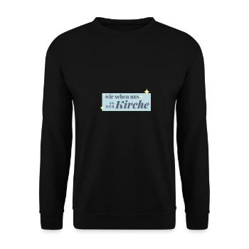 Wir sehen uns in der Kirche - Unisex Pullover - Schwarz - Vorne - Alina (178cm) & Michal (187cm)