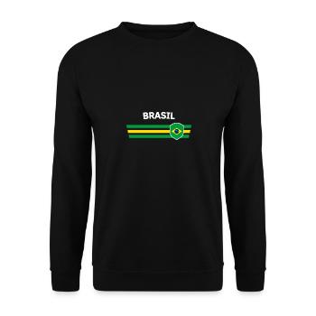 Brasil fan tshirt/trikot for global competitions - Unisex Sweatshirt - black - Front - Alina (178cm) & Michal (187cm)