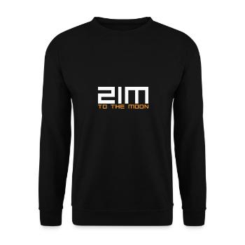 Bitcoin to the Moon - Unisex Pullover - Schwarz - Vorne - Alina (178cm) & Michal (187cm)