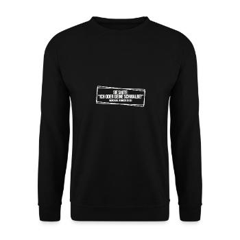 Lustiger Schwalbe Spruch Mofa Moped Geschenk - Unisex Pullover - Schwarz - Vorne - Alina (178cm) & Michal (187cm)