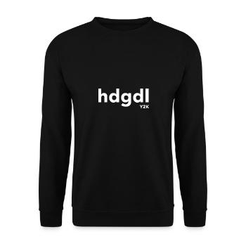 hdgdl Y2K weiß - Unisex Pullover - Schwarz - Vorne - Alina (178cm) & Michal (187cm)