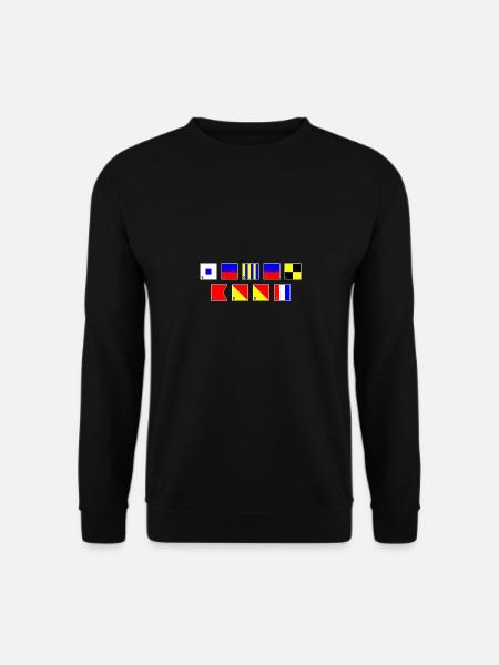Segelboot im Flaggenalphabet - Unisex Pullover - Schwarz