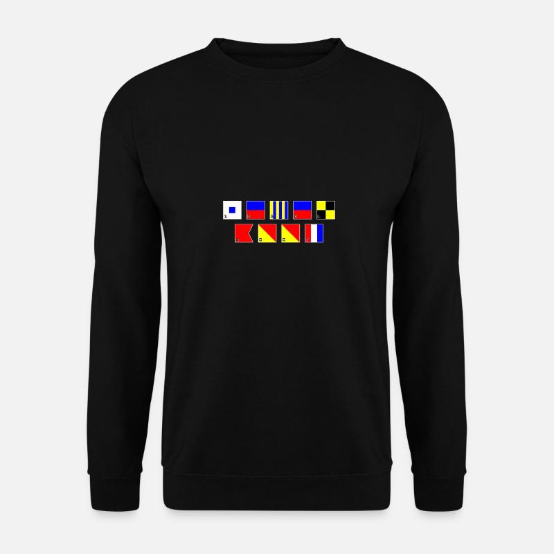 Segelboot im Flaggenalphabet - Unisex Pullover - Schwarz