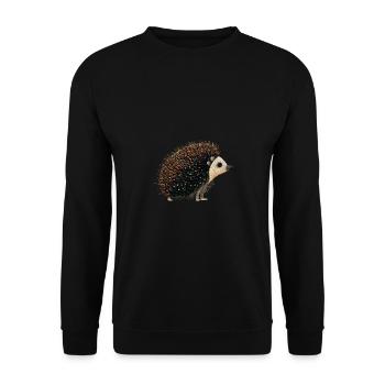 Cute hedgehog - Unisex Sweatshirt - black - Front - Alina (178cm) & Michal (187cm)