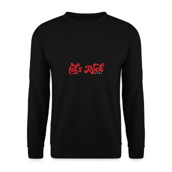 Let's Rock 2025, Vintage New Year Tee - Unisex Sweatshirt - black - Front - Alina (178cm) & Michal (187cm)