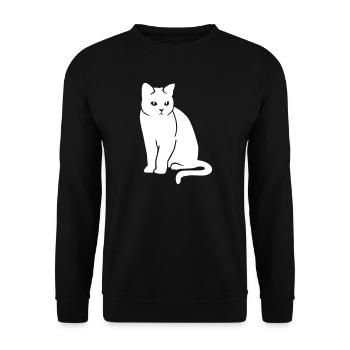 British Shorthair cat - Unisex Sweatshirt - black - Front - Alina (178cm) & Michal (187cm)