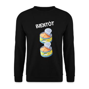 Bientot tonton idée cadeau annonce naissance bébé - Sweat-shirt Unisexe - noir - Devant - Alina (178cm) & Michal (187cm)