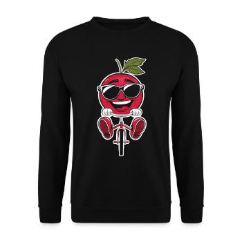 Preiselbeere Radfahren auf dem Fahrrad Geschenk - Unisex Pullover - Schwarz - Vorne - Alina (178cm) & Michal (187cm)