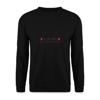 C'est moi ou il fait chaud, cadeau humour - Sweat-shirt Unisexe - noir - Devant - Alina (178cm) & Michal (187cm)