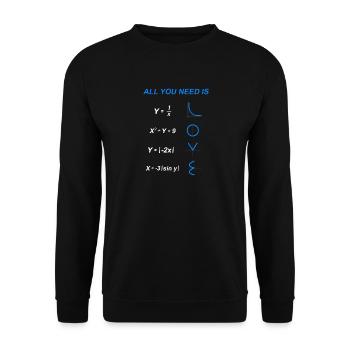 Mathe Love motif design mariage des enseignants cadeau - Sweat-shirt Unisexe - noir - Devant - Alina (178cm) & Michal (187cm)