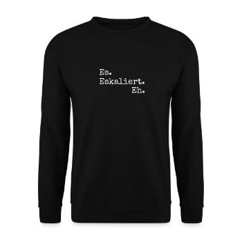 es eskaliert - Unisex Pullover - Schwarz - Vorne - Alina (178cm) & Michal (187cm)