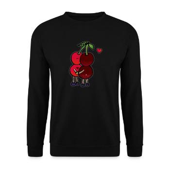 In love cherries - Unisex Sweatshirt - black - Front - Alina (178cm) & Michal (187cm)
