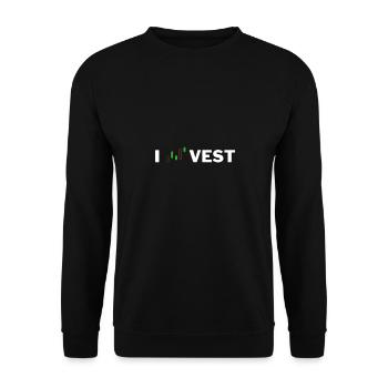 Invest - Börsen Design - Unisex Pullover - Schwarz - Vorne - Alina (178cm) & Michal (187cm)