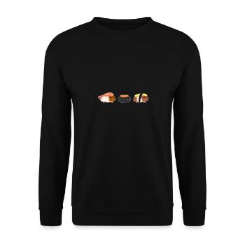 Guinea Pig Sushi Roll Pet Japanese - Unisex Sweatshirt - black - Front - Alina (178cm) & Michal (187cm)