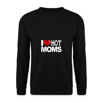 I love hot moms for older ladies lovers - Unisex Sweatshirt - black - Front - Alina (178cm) & Michal (187cm)