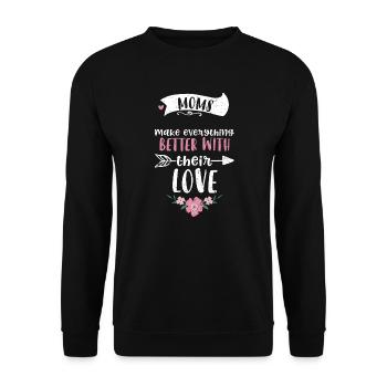 Les mamans améliorent tout avec... - Sweat-shirt Unisexe - noir - Devant - Alina (178cm) & Michal (187cm)