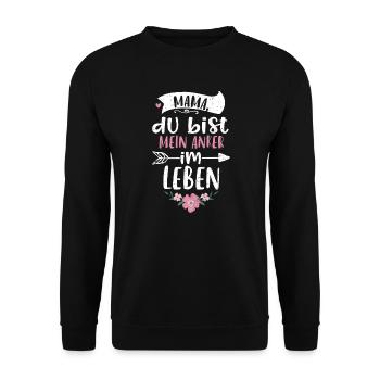 Mama, you're my anchor in life - Unisex Sweatshirt - black - Front - Alina (178cm) & Michal (187cm)