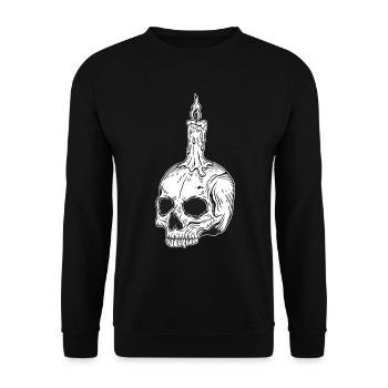 Skull Skull Horror Skeleton Halloween Metal - Unisex Sweatshirt - black - Front - Alina (178cm) & Michal (187cm)
