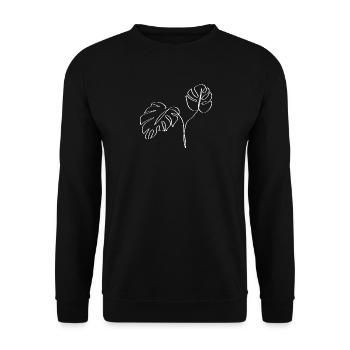 Pflanzen-Duo - Unisex Pullover - Schwarz - Vorne - Alina (178cm) & Michal (187cm)