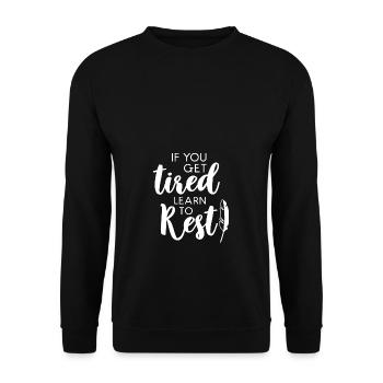 learn to rest gift tired rest learning - Unisex Sweatshirt - black - Front - Alina (178cm) & Michal (187cm)