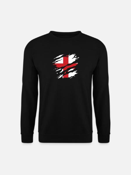 Angleterre - Drapeau national, rayures, fissures - Sweat-shirt Unisexe - noir