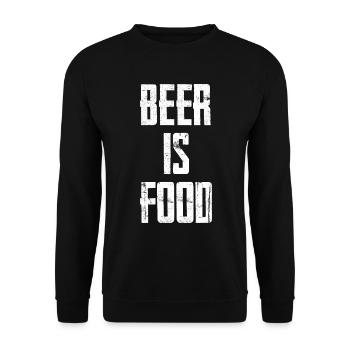Beer Is Food - Unisex Pullover - Schwarz - Vorne - Alina (178cm) & Michal (187cm)