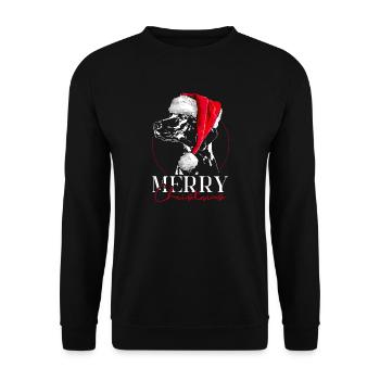 Santa MAGYAR VIZSLA Chiens de Noël Chien Wilsigns - Sweat-shirt Unisexe - noir - Devant - Alina (178cm) & Michal (187cm)
