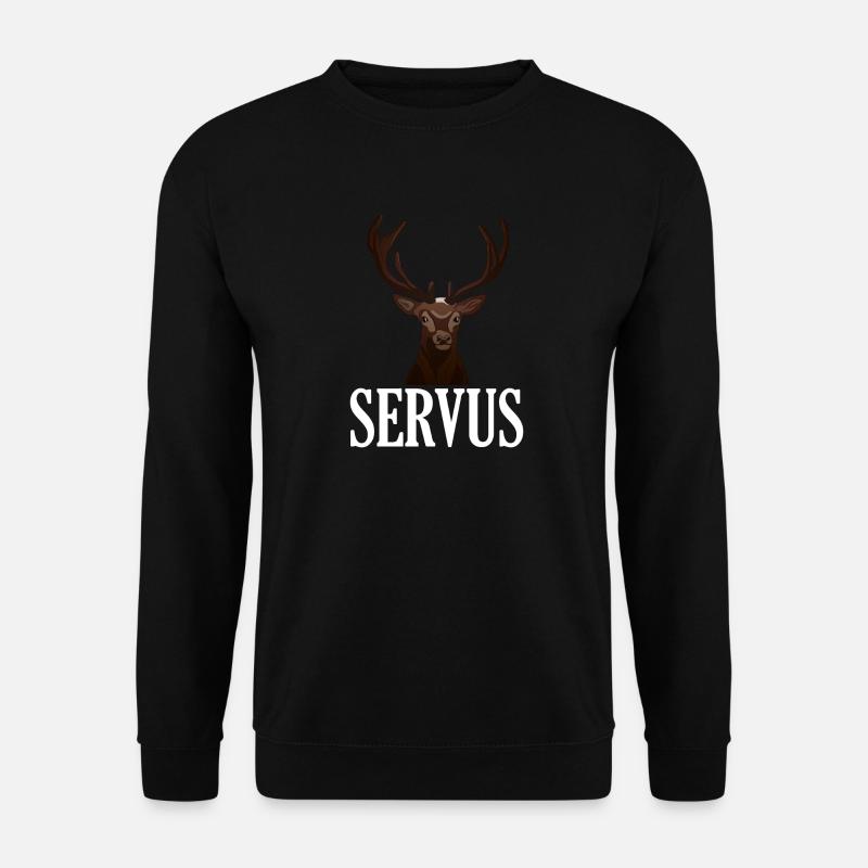 Servus Hirsch Hirschkopf Motiv - Unisex Pullover - Schwarz
