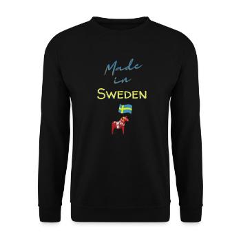 Swedish Flag Horse Gift Made In Sweden - Unisex Sweatshirt - black - Front - Alina (178cm) & Michal (187cm)
