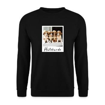 Australian Shepherd Welpen - Hütehunde - Unisex Pullover - Schwarz - Vorne - Alina (178cm) & Michal (187cm)