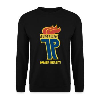 DDR Pionier Ostalgie Geschenkidee - Unisex Pullover - Schwarz - Vorne - Alina (178cm) & Michal (187cm)