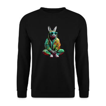 Bunny Rabbit Lunettes de soleil Colorful Cool Bunny - Sweat-shirt Unisexe - noir - Devant - Alina (178cm) & Michal (187cm)