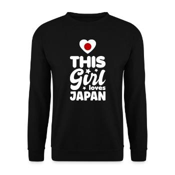 Japan Flag Used Look Nihon Japanese Flag - Unisex Sweatshirt - black - Front - Alina (178cm) & Michal (187cm)
