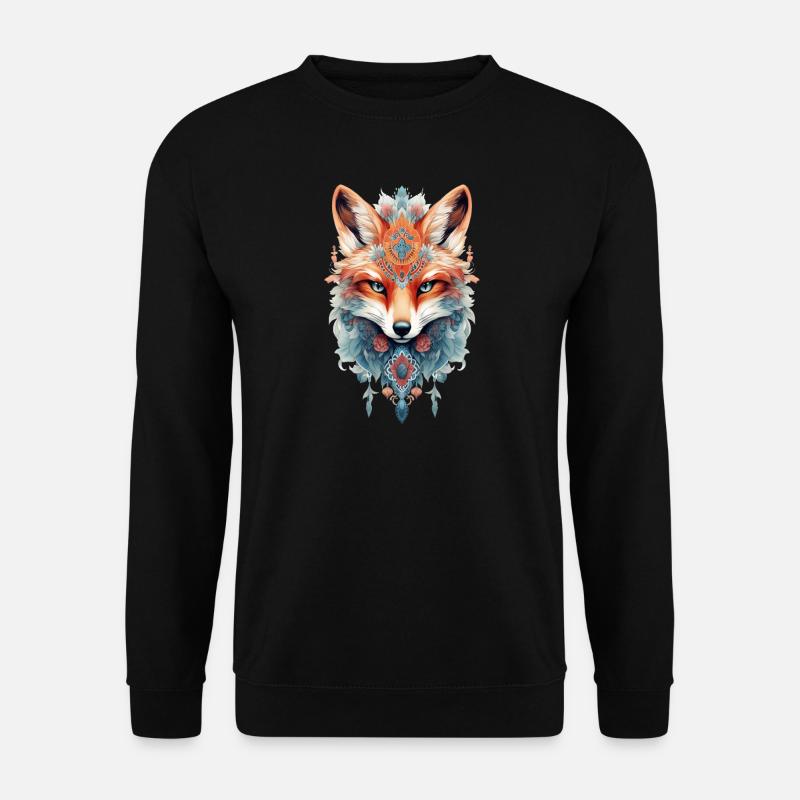 Boho Fuchs bunt - Unisex Pullover - Schwarz