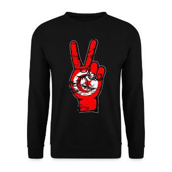 Drapeau de la Tunisie Paix Victoire Symbole utilisé - Sweat-shirt Unisexe - noir - Devant - Alina (178cm) & Michal (187cm)