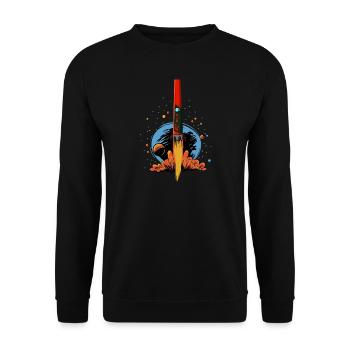 Mi-Rocket - Pinpointer beim Sondeln - Unisex Pullover - Schwarz - Vorne - Alina (178cm) & Michal (187cm)