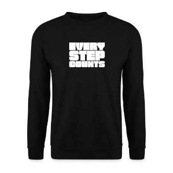 Every step counts - Unisex Sweatshirt - black - Front - Alina (178cm) & Michal (187cm)