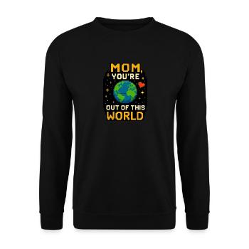 Mom, You're Out of This World – Pixel Space - Unisex Pullover - Schwarz - Vorne - Alina (178cm) & Michal (187cm)