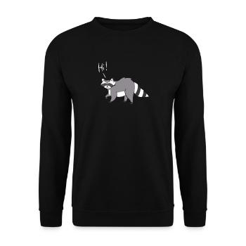 Waschbär - Hi - Unisex Pullover - Schwarz - Vorne - Alina (178cm) & Michal (187cm)