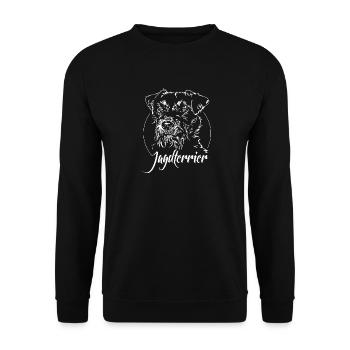 JAGDTERRIER Portrait Wilsigns Hunde Jagdhunde - Unisex Pullover - Schwarz - Vorne - Alina (178cm) & Michal (187cm)