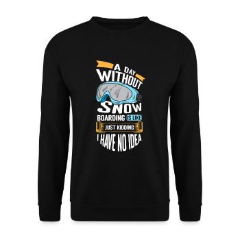 Snowboarder Urlaub Snow Winterurlaub - Unisex Pullover - Schwarz - Vorne - Alina (178cm) & Michal (187cm)