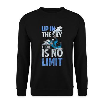 Fallschirmspringen Adrenalin Freifall Base Jump - Unisex Pullover - Schwarz - Vorne - Alina (178cm) & Michal (187cm)