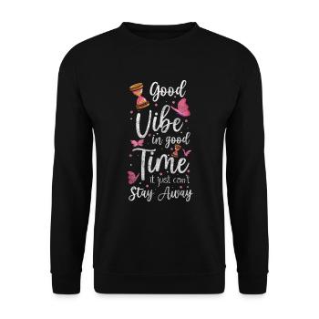 Zeit Lebenszeit Zeitreise - Unisex Pullover - Schwarz - Vorne - Alina (178cm) & Michal (187cm)