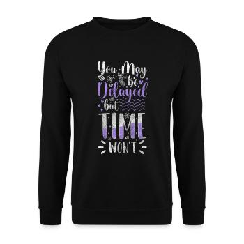 Sanduhr Zeitreise - Unisex Pullover - Schwarz - Vorne - Alina (178cm) & Michal (187cm)