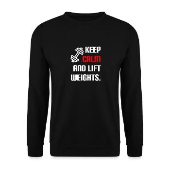 Ruhe bewahren & Gewichte heben - Unisex Pullover - Schwarz - Vorne - Alina (178cm) & Michal (187cm)