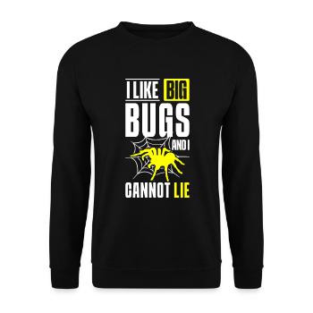 Spinnennetz Natur Arachniden Acht Augen - Unisex Pullover - Schwarz - Vorne - Alina (178cm) & Michal (187cm)