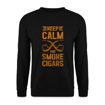 Zigarette Qualmen Hanf Süchtig - Unisex Pullover - Schwarz - Vorne - Alina (178cm) & Michal (187cm)